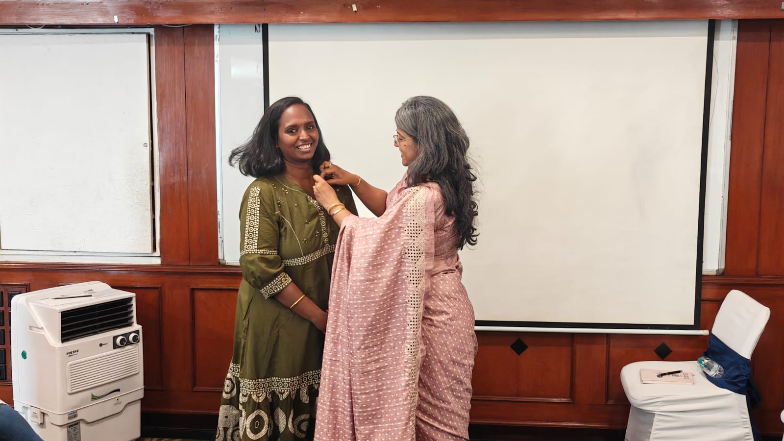 Akhila at an ICF Conclave 2026 ceremony